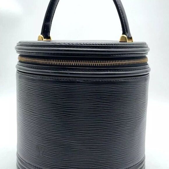 Authentic Louis Vuitton Epi Noir Cannes M48032 Cosmetic HandBag W/Bag - Picture 3 of 11